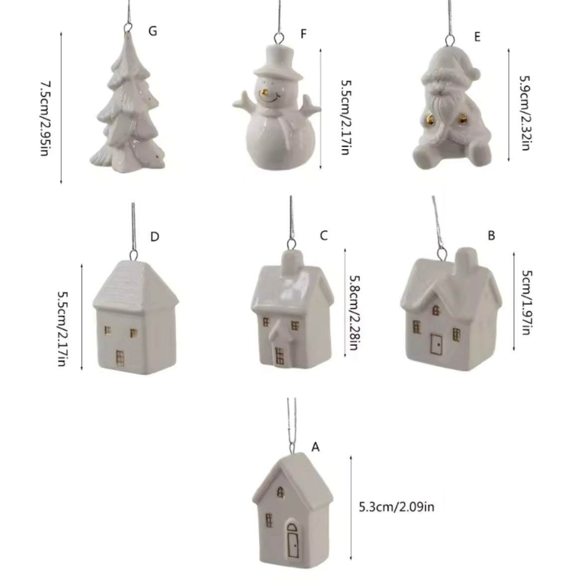Winter Charm Ceramic Ornaments